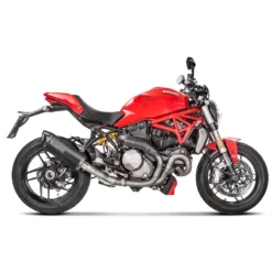 Akrapovic S-D12SO8-RTBL Slip-on Line Exhaust, Black For Ducati Monster Models