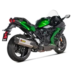 Akrapovic S-K10SO30-HGIT Slip-on Line Exhaust, Titanium For Kawasaki H2 SX SE '21-
