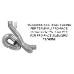 Arrow 71740MI Non Catalyzed Link Pipe, Pro-Race For Ducati Diavel 1260S '19-'20
