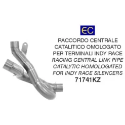 Arrow 71741KZ Catalytic Homologated Link Pipe, Indy-Race For Ducati Diavel 1260S '19-'20