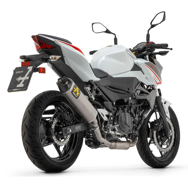 Arrow 71950PK Indy-Race Slip-on Exhaust, Titanium For Kawasaki Z400/Ninja 400 (2022-)