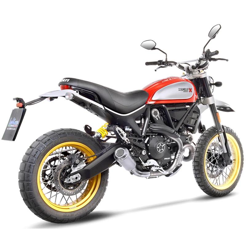 LeoVince 15202 LV-10 Stainless Slip-on Exhaust For Ducati Scrambler 800 '17-'22