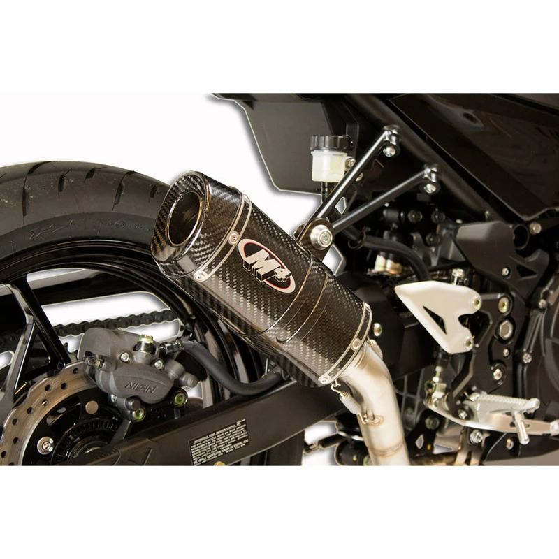 M4 KA4024 X-96 Full System Exhaust, Carbon Fiber For Kawasaki Ninja 400 (2018-)