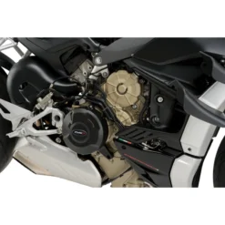 Puig 20800N Engine Covers, Black For Ducati Streetfighter V4 (2020-)