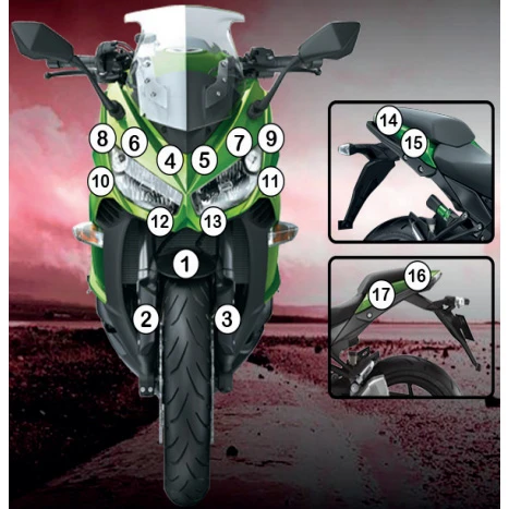 R&G SCPKAW005(A) Paint Protection Film For Kawasaki Ninja 1000 (2014-2016) - Image 5
