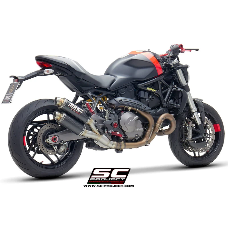 SC-Project D25-K44C GP Twin Slip-on Exhaust For Ducati Monster 821 / 1200/R/S (2017-) - Image 2