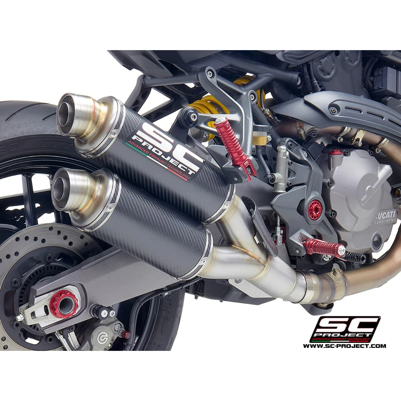 SC-Project D25-K44C GP Twin Slip-on Exhaust For Ducati Monster 821 / 1200/R/S (2017-)